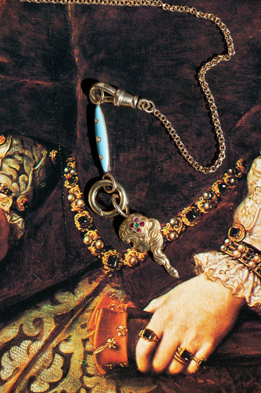 Charm - 14k Antique Art Nouveau Lady Charm - LETTUCE STUDIOS