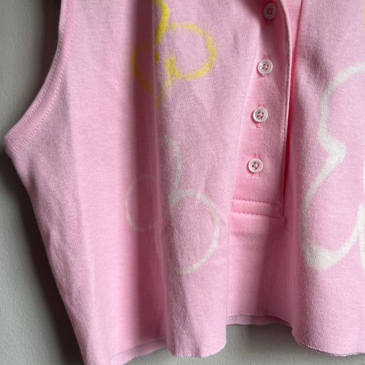 Lettuce Floral Cropped Vintage Polo