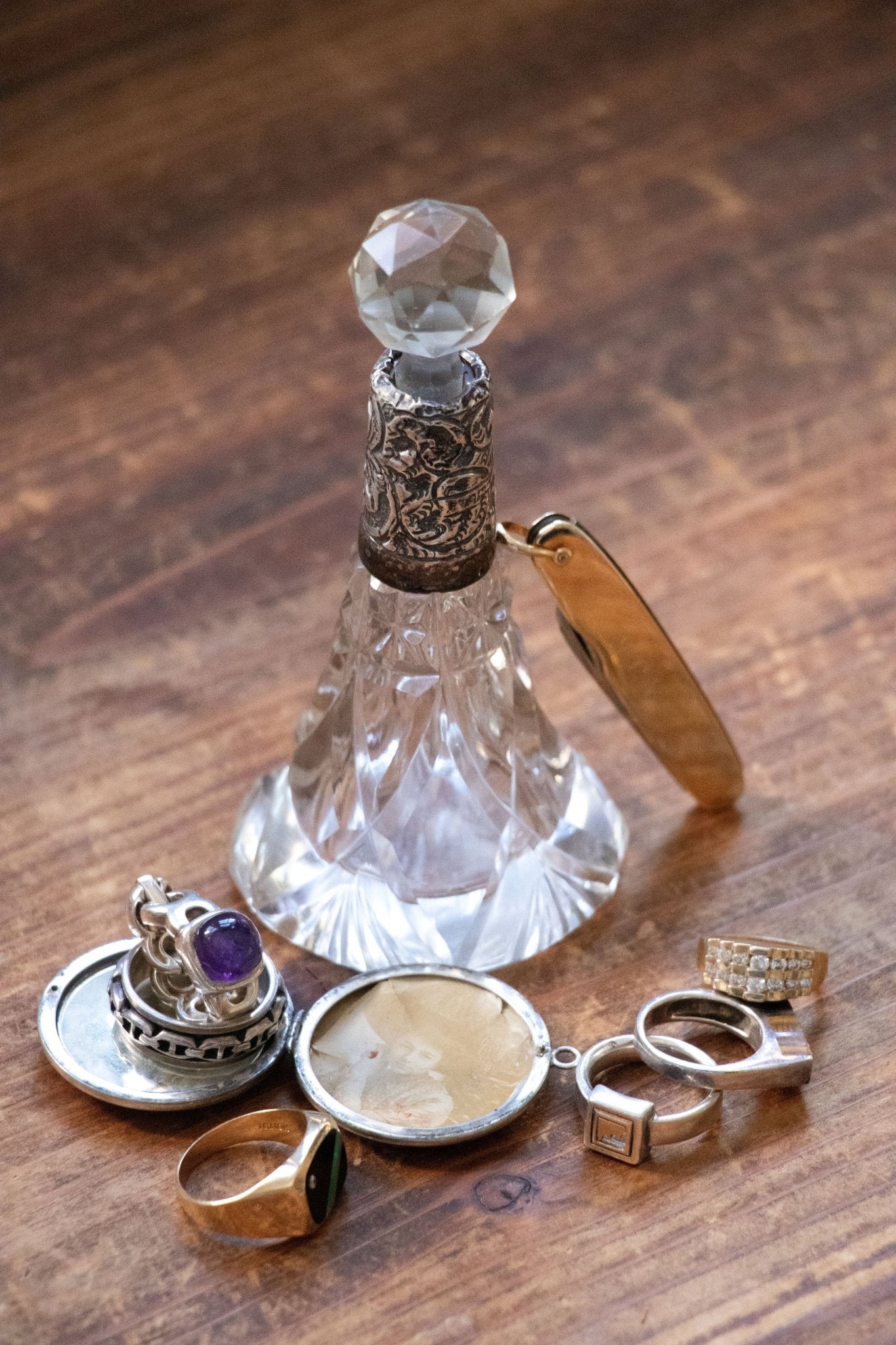 Decor - Antique Sterling & Glass Perfume Bottle - Lettuce Goods