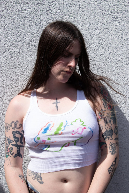 Tank Top - Lettuce Bunny Cropped Tank no. 1 - Lettuce Goods