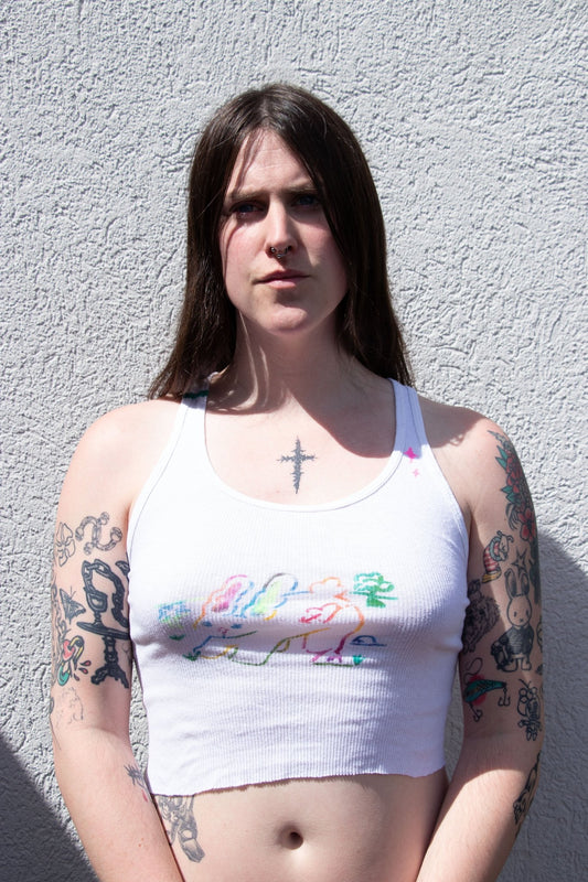 Tank Top - Lettuce Bunny Cropped Tank no. 2 - Lettuce Goods