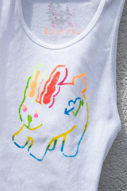 Tank Top - Lettuce Bunny Cropped Tank no. 4 - Lettuce Goods