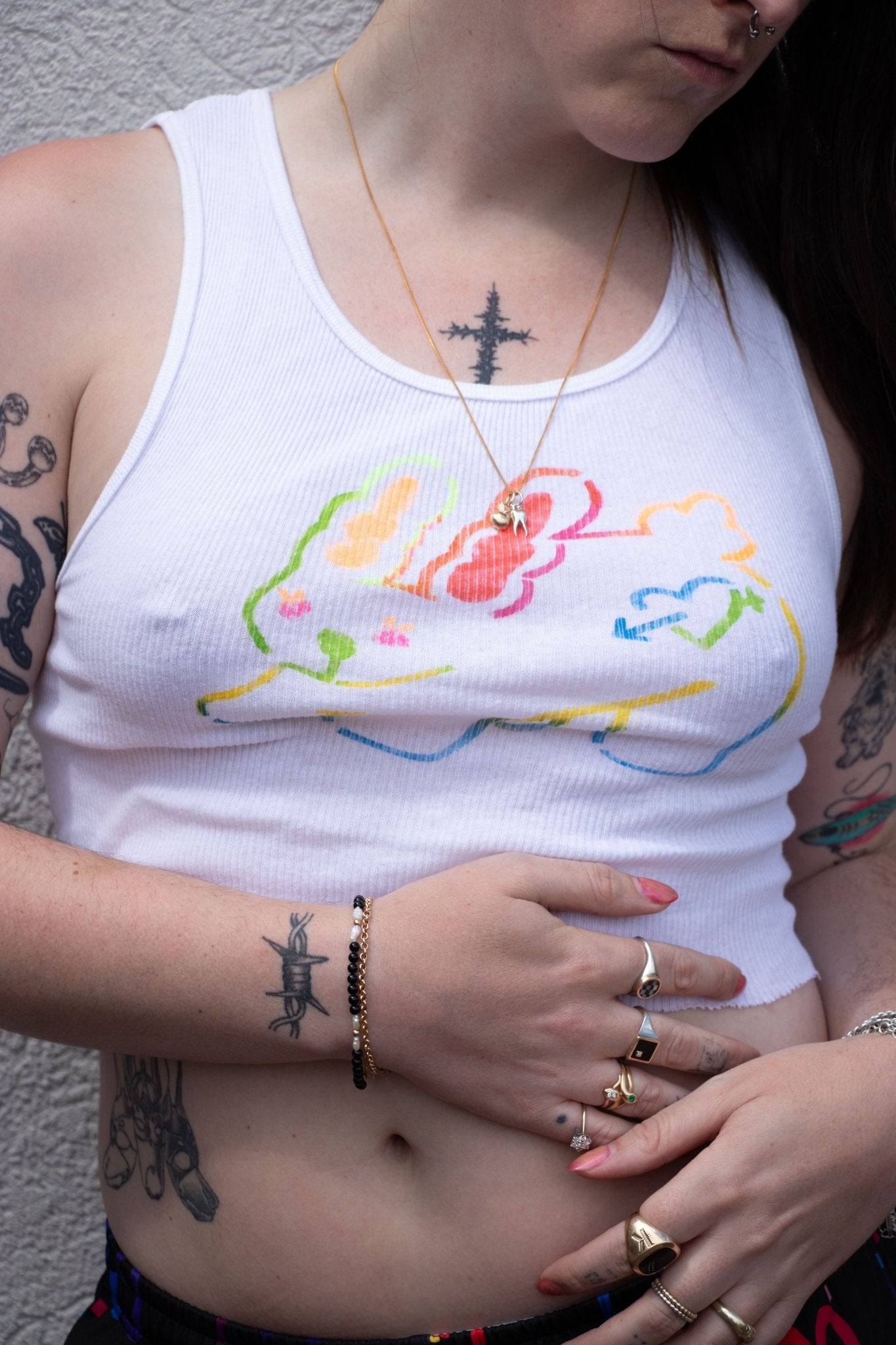 Tank Top - Lettuce Bunny Cropped Tank no. 4 - Lettuce Goods