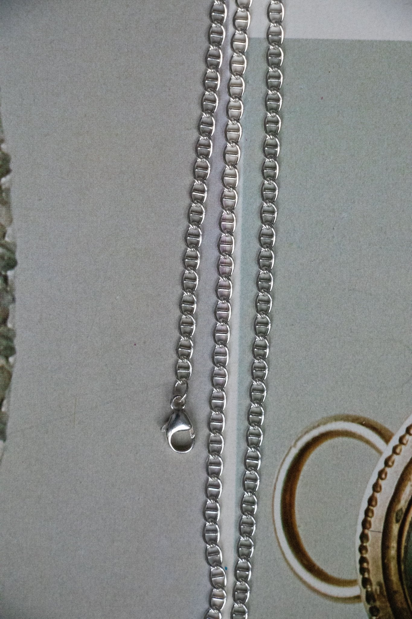 Necklace - Sterling Mariner Anchor Link Chain 16” - Lettuce Goods