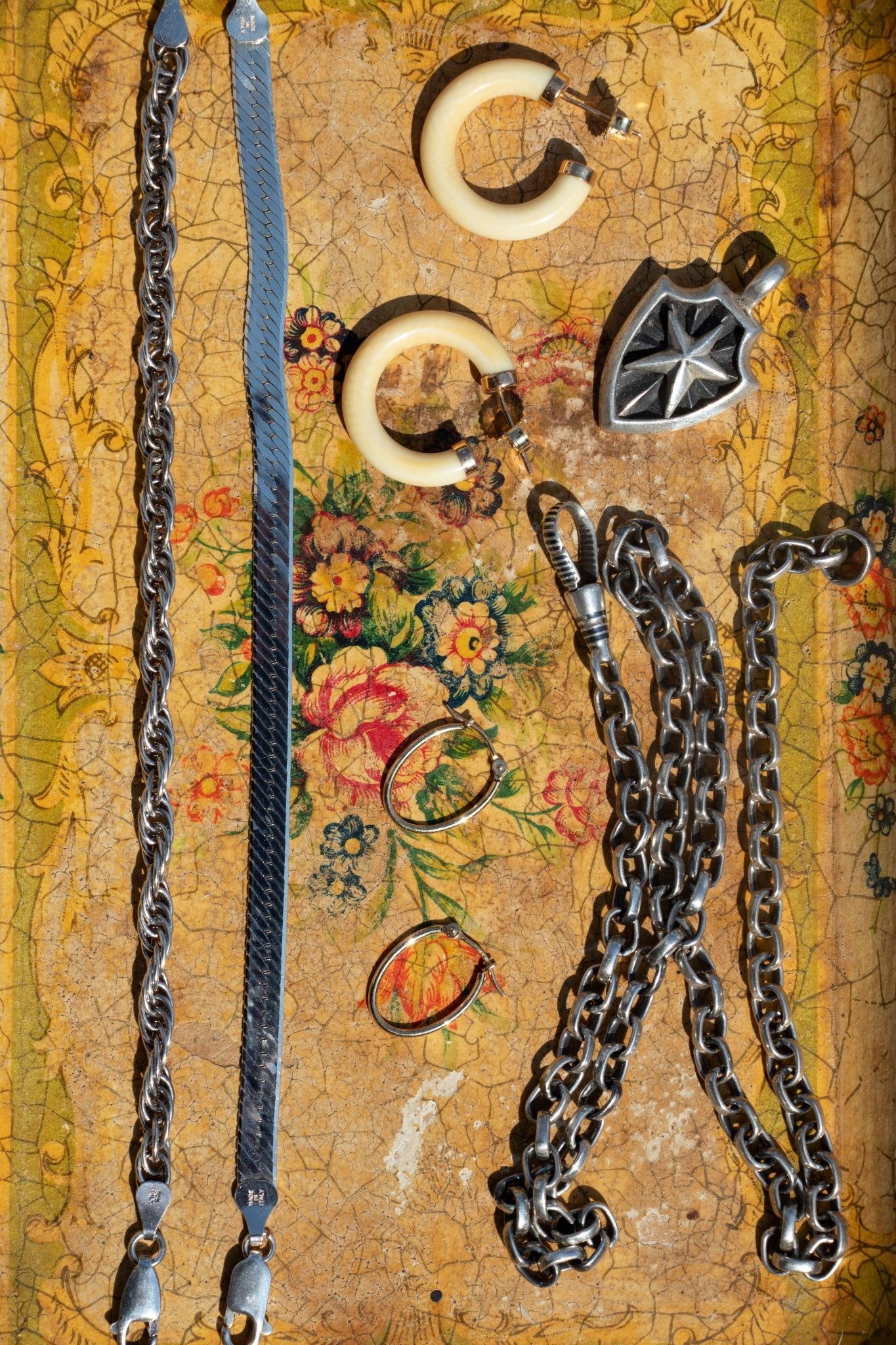 Earrings - Vintage 14k Bone Hoop Earrings - 14karatdoll