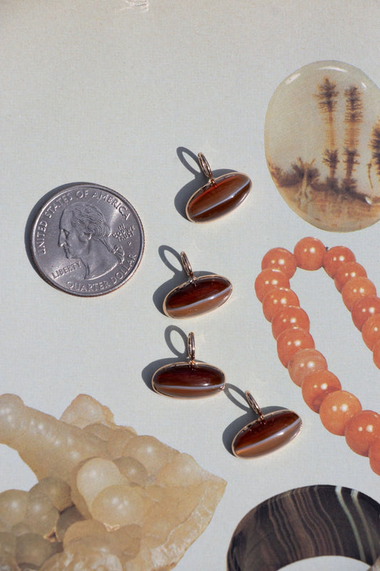 Charm - Vintage 14k Candy Banded Agate Charm - 14karatdoll