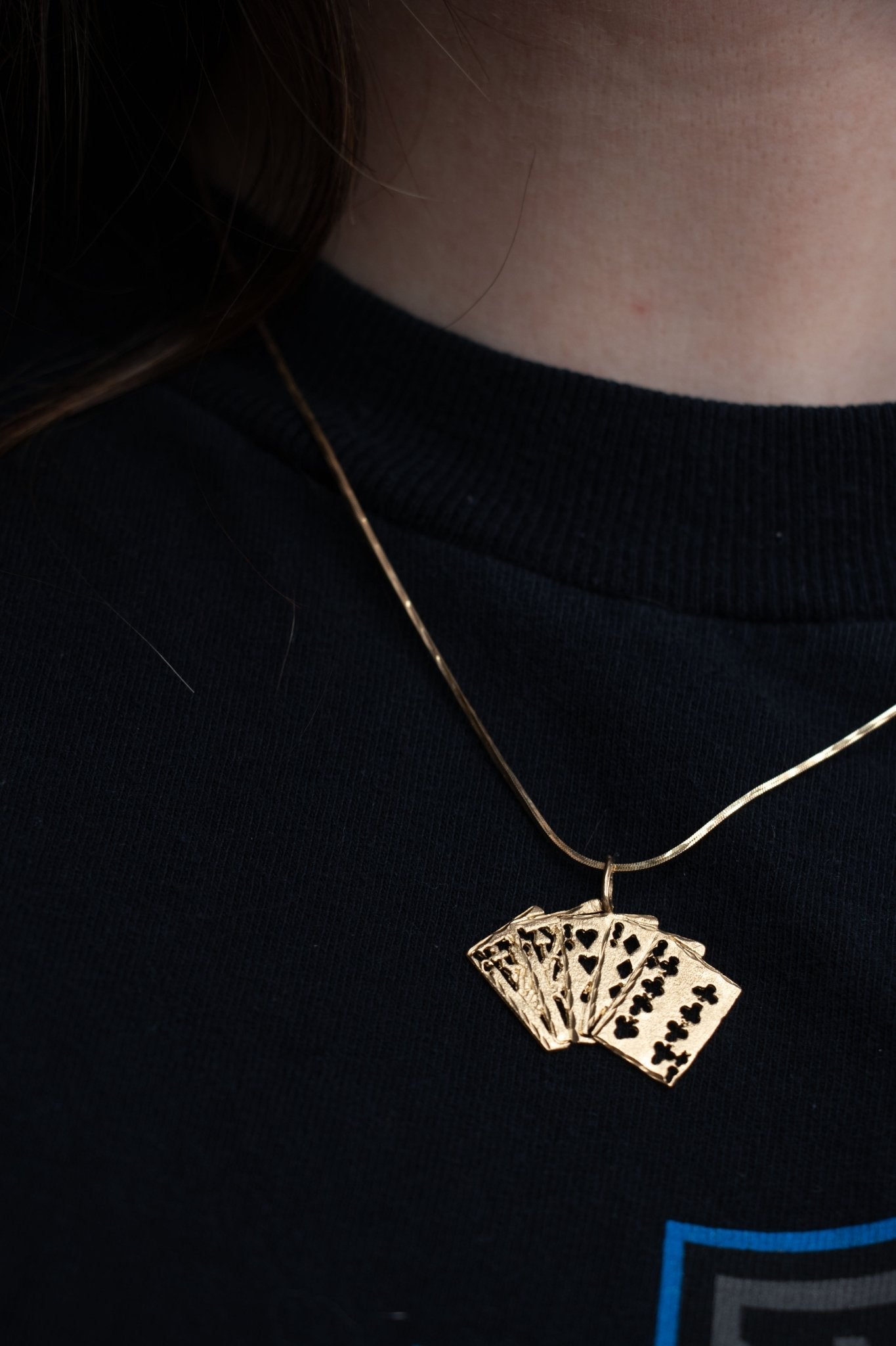 Charm - Vintage 14k Yellow Gold Full House Cards Charm - Lettuce Goods