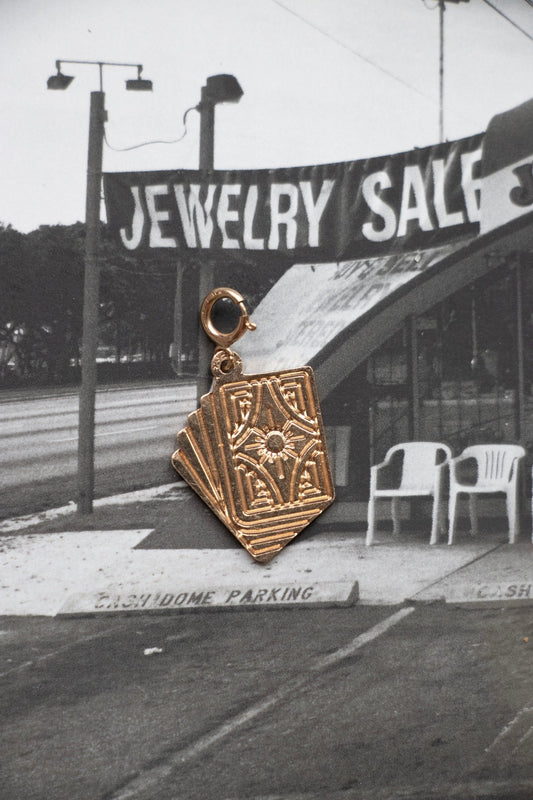 Charm - Vintage 14k Yellow Gold Royal Flush Cards Charm - Lettuce Goods