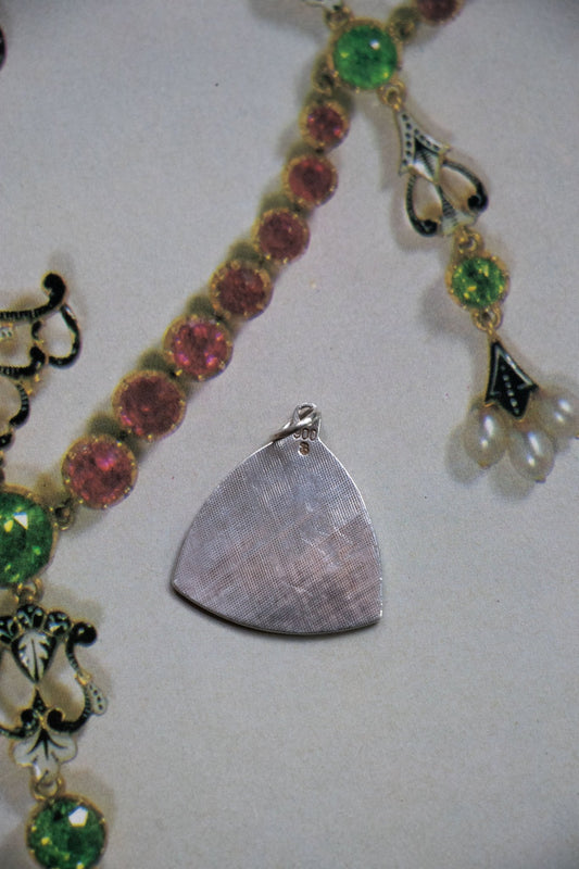 Charm - Vintage Silver Goddess Enamel Charm - Lettuce Goods