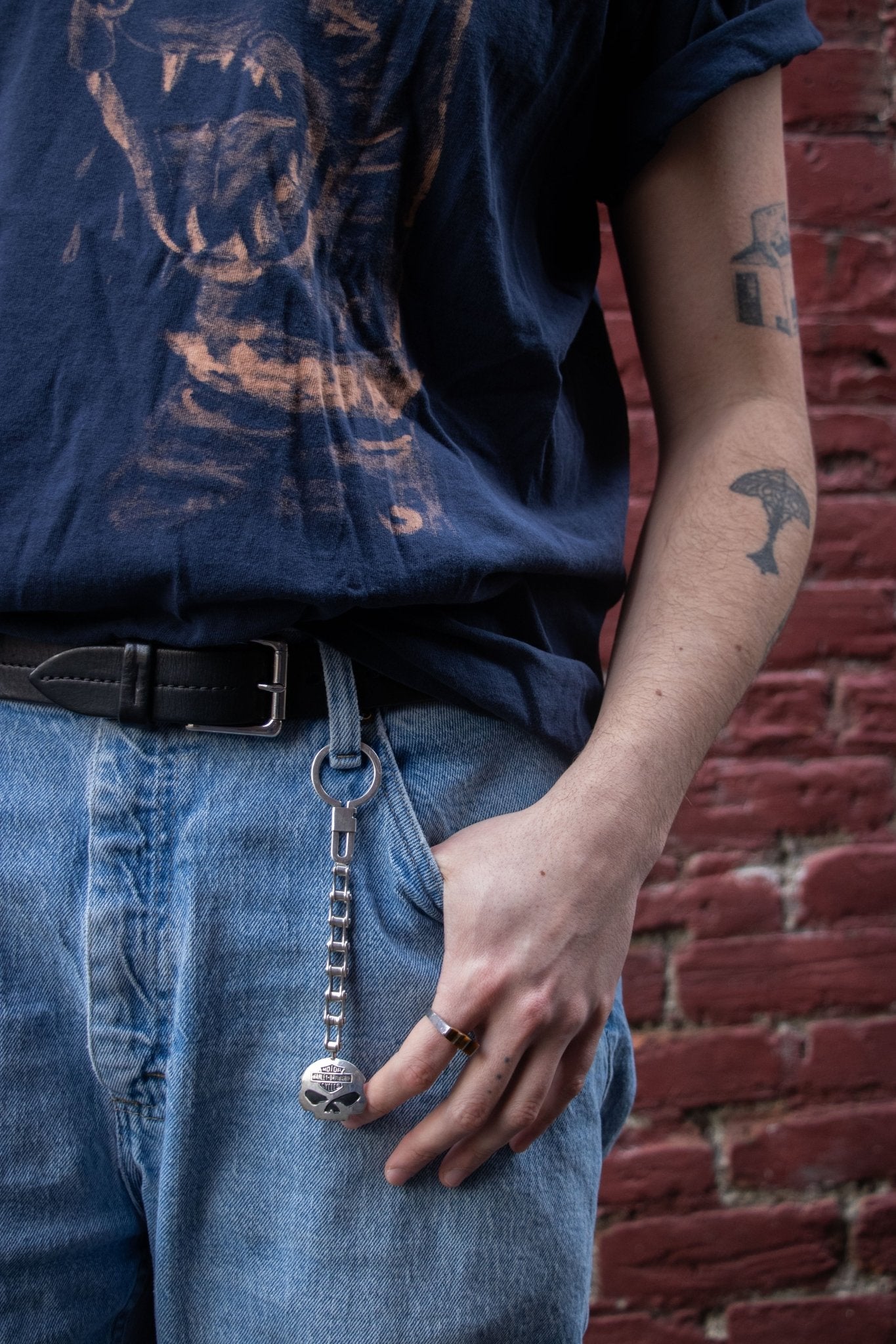 Keychain - Vintage Sterling Silver Harley Davidson Keychain - Lettuce Goods