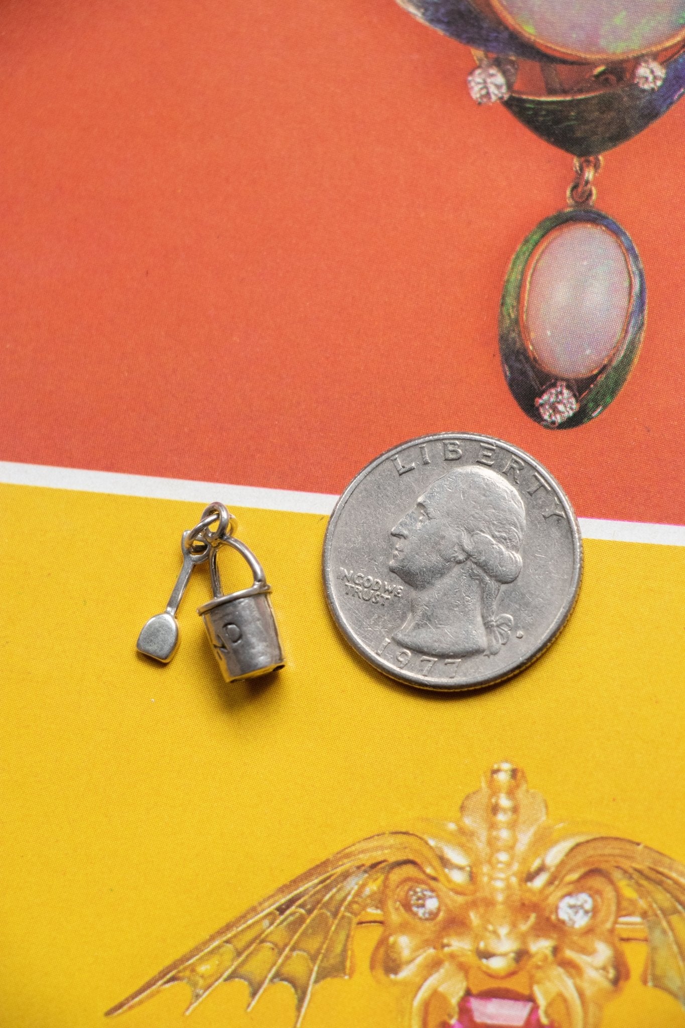 Charm - Vintage Sterling Silver Pail & Shovel Charm - Lettuce Goods