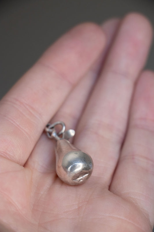 Charm - Vintage Sterling Silver Pear Charm - Lettuce Goods