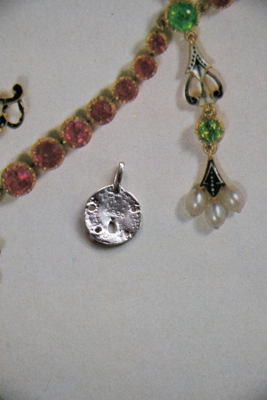 Charm - Vintage Sterling Silver Sand Dollar Charm - Lettuce Goods