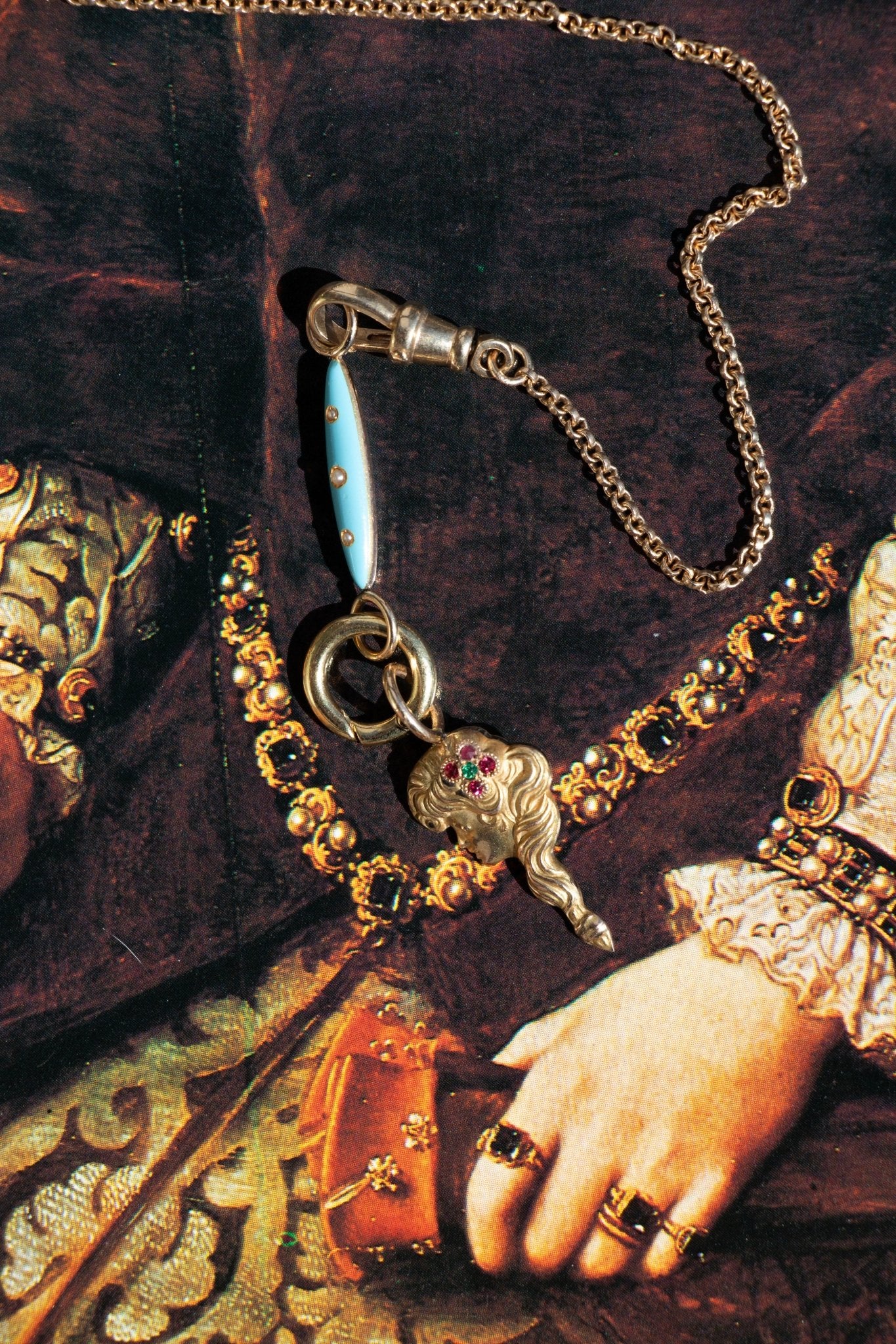 Charm - 14k Antique Art Nouveau Lady Charm - LETTUCE STUDIOS