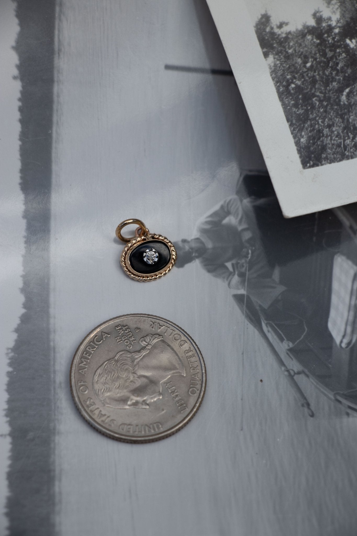 Charm - 14k Gold Onyx Eye Charm - Lettuce Goods