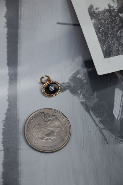 Charm - 14k Gold Onyx Eye Charm - Lettuce Goods