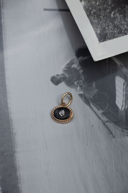 Charm - 14k Gold Onyx Eye Charm - Lettuce Goods