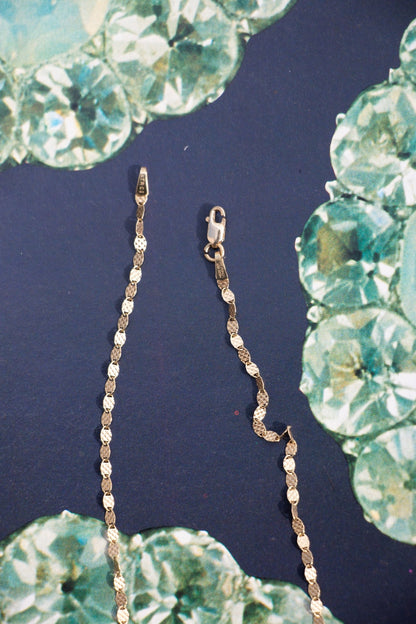 Necklace - 14k Textured Mirror Chain 24” - LETTUCE STUDIOS