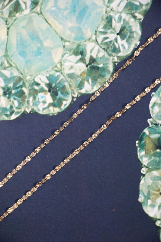 Necklace - 14k Textured Mirror Chain 24” - LETTUCE STUDIOS