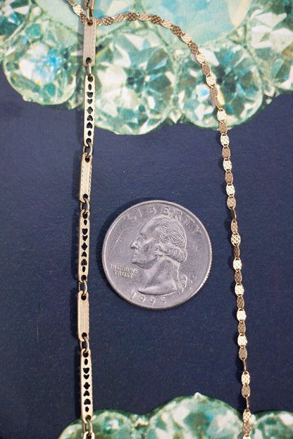 Necklace - 14k Textured Mirror Chain 24” - LETTUCE STUDIOS