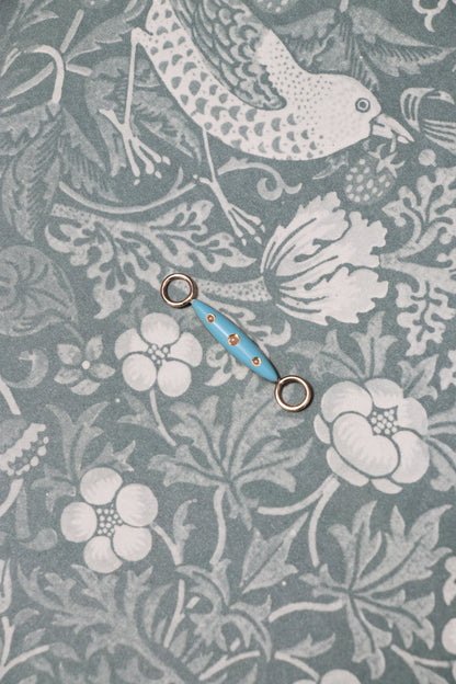 Charm - 14k Vintage Blue Enamel + Pearl Connector - LETTUCE STUDIOS