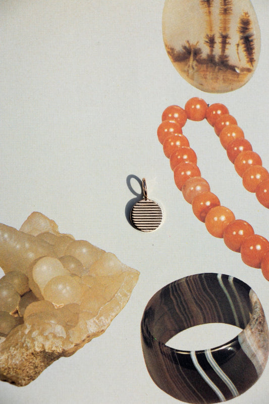 Charm - 14k Vintage Round Line Charm - LETTUCE STUDIOS