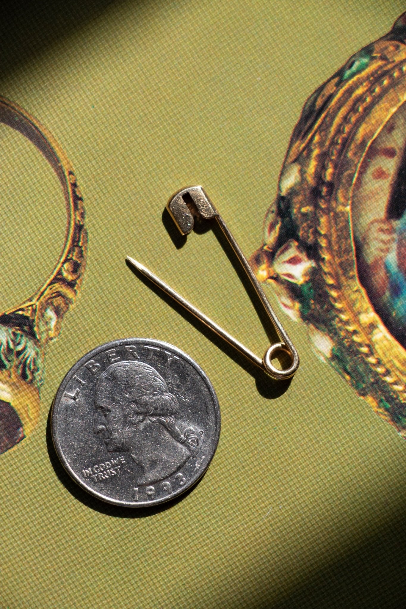 Charm - 14k Vintage Safety Pin Charm - LETTUCE STUDIOS