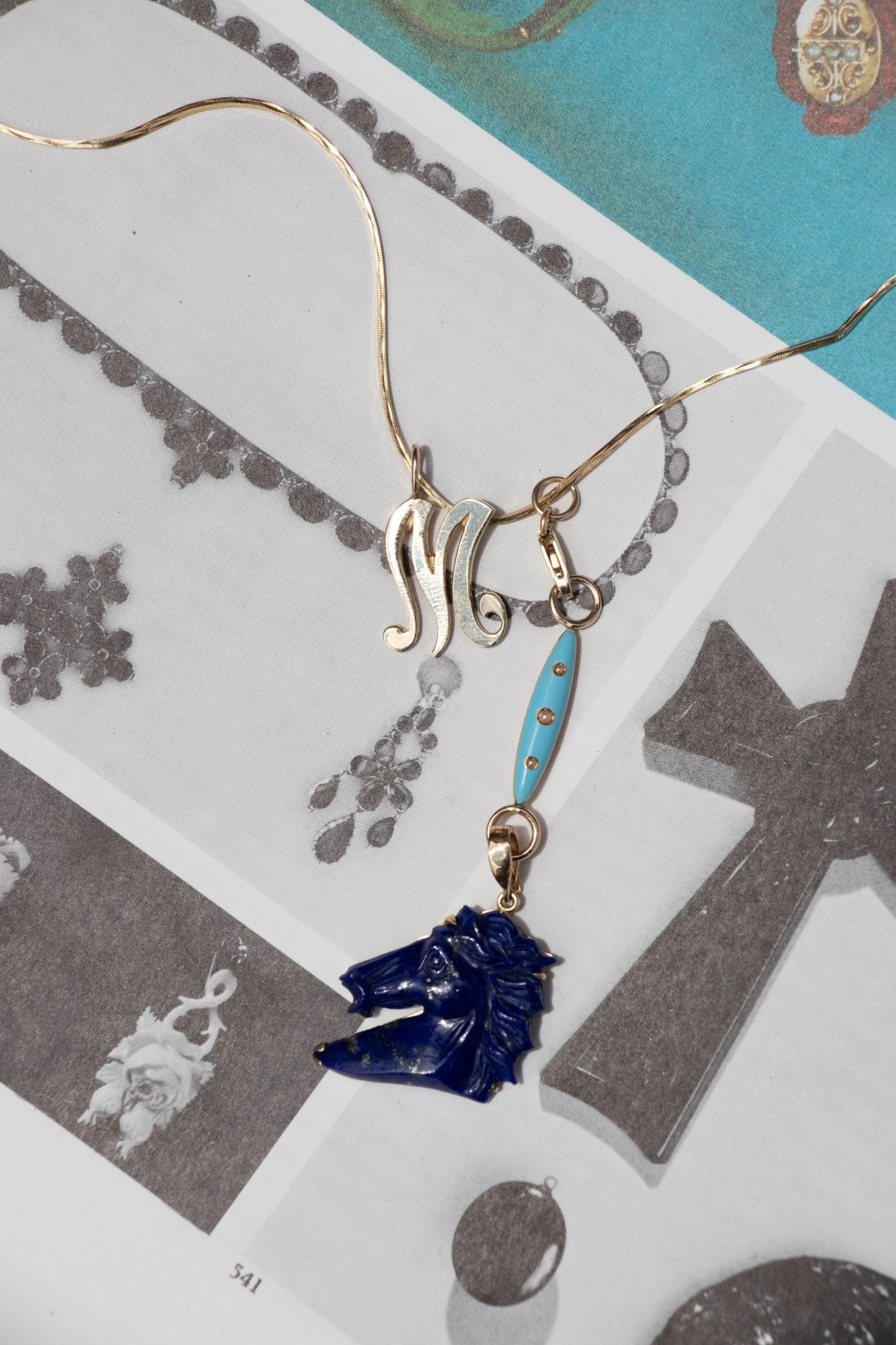 Charm - 14k Vintage Swirly ‘M’ Charm - 14karatdoll