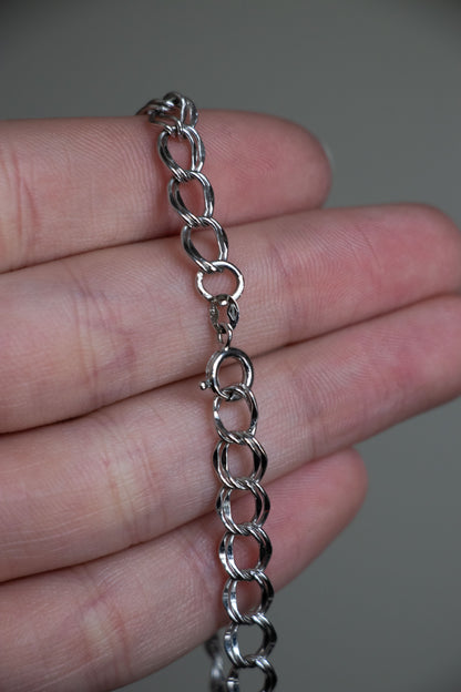 Vintage Sterling Double Loop Chain Bracelet