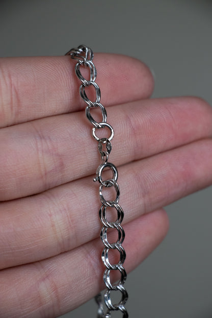 Vintage Sterling Double Loop Chain Bracelet