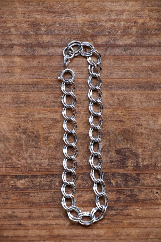 Vintage Sterling Double Loop Chain Bracelet