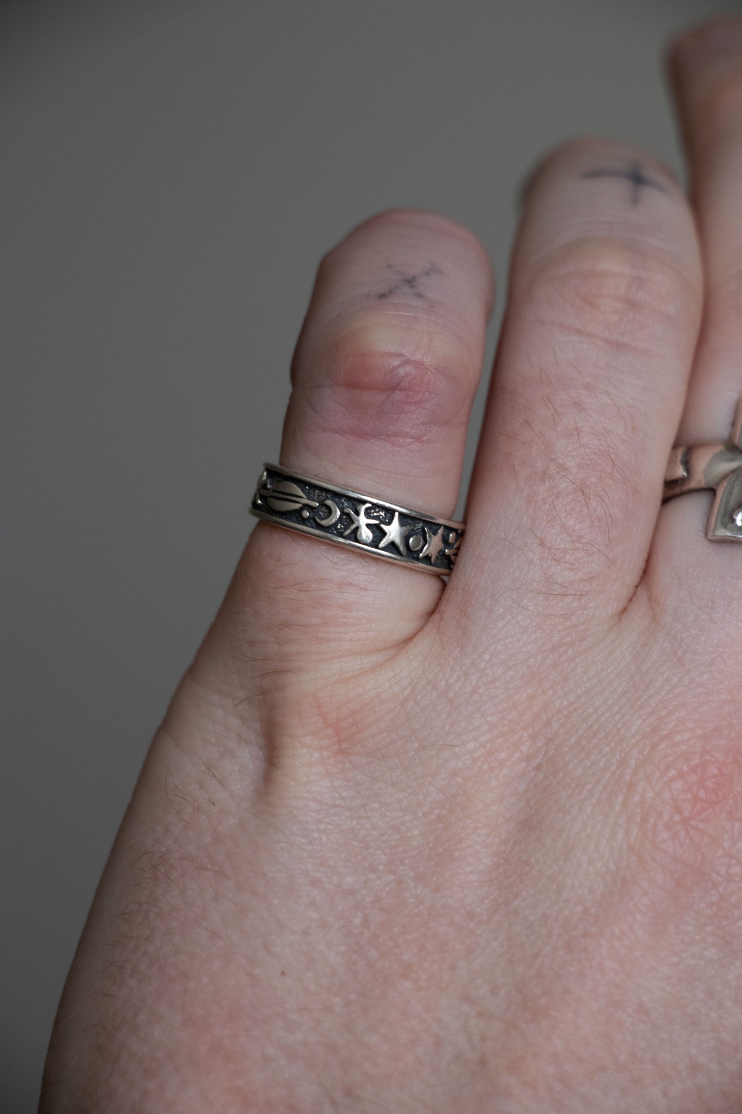 Vintage Sterling Stars & UFO Ring