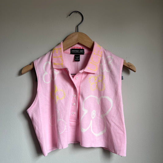 Lettuce Floral Cropped Vintage Polo