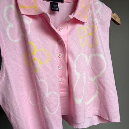 Lettuce Floral Cropped Vintage Polo