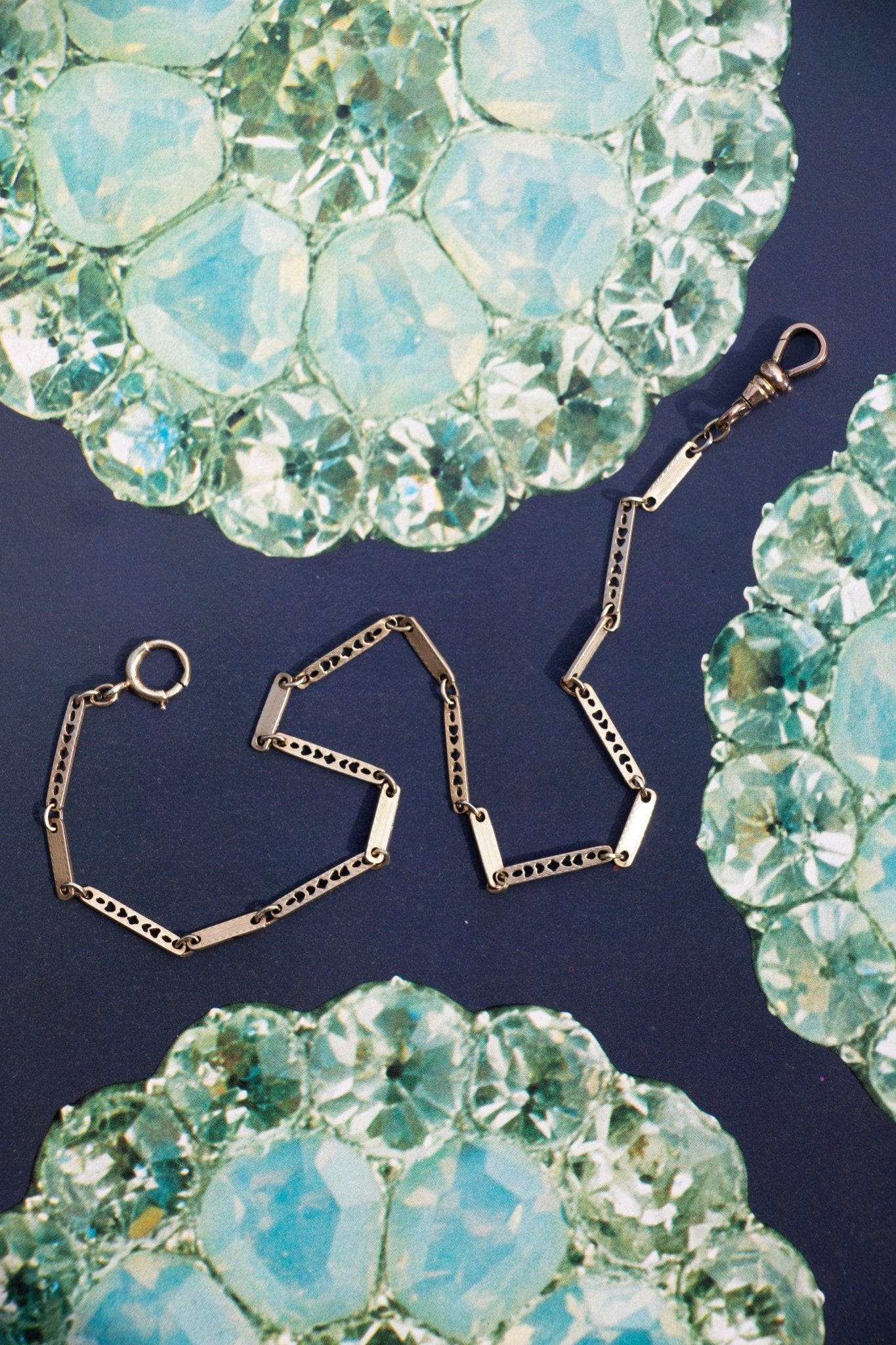 Necklace - Antique 10k Etched Watch Chain 12.5” - LETTUCE STUDIOS