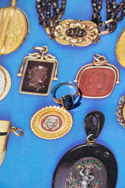 Ring - Antique 14k Moss Agate Ring - LETTUCE STUDIOS