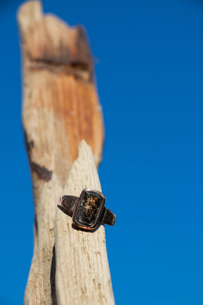 Ring - Antique 14k Moss Agate Ring - LETTUCE STUDIOS