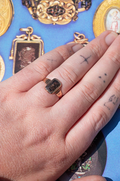 Ring - Antique 14k Moss Agate Ring - LETTUCE STUDIOS