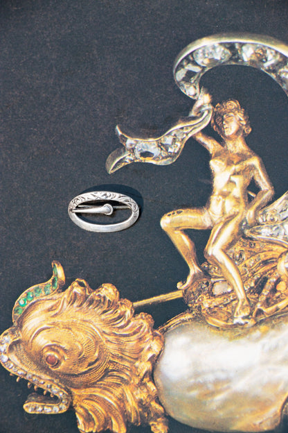 Pin - Antique Sterling Buckle Pin - LETTUCE STUDIOS