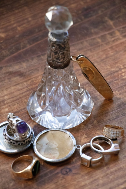 Decor - Antique Sterling & Glass Perfume Bottle - Lettuce Goods