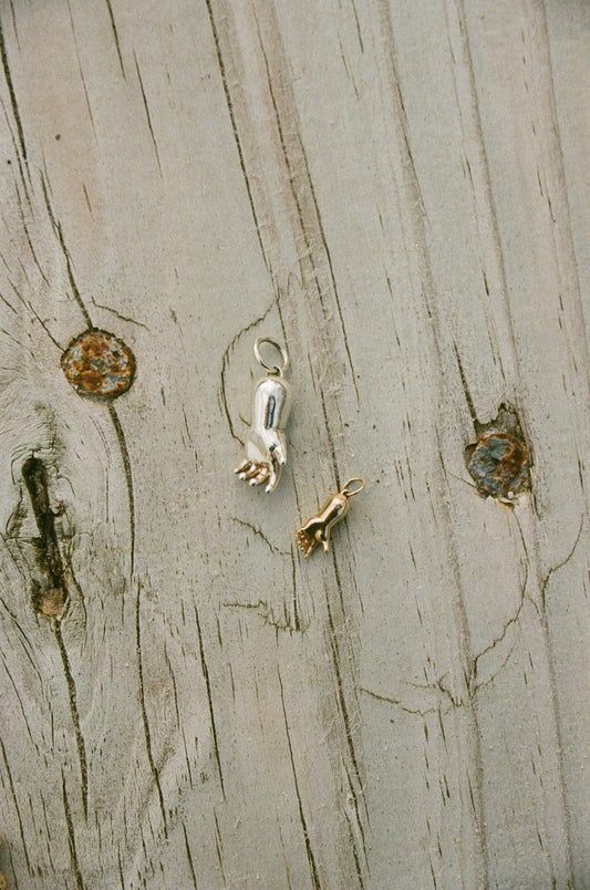 Charm - Baby Hand Charm in 14K Gold or Sterling Silver | Small & Large - Lettuce Goods