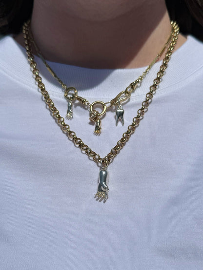 Charm - Baby Hand Charm in 14K Gold or Sterling Silver | Small & Large - 14karatdoll