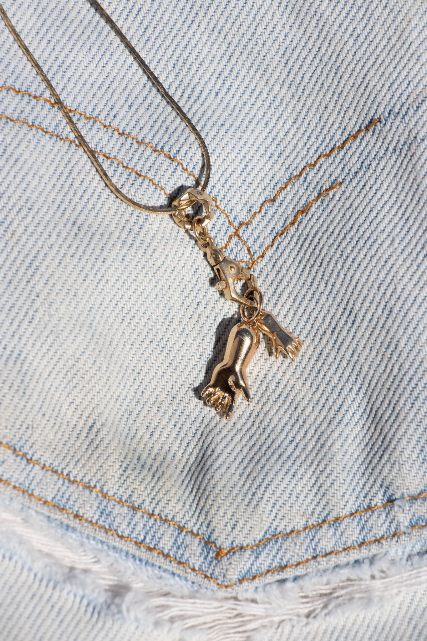 Charm - Baby Hand Charm in 14K Gold or Sterling Silver | Small & Large - 14karatdoll