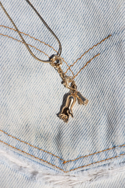 Charm - Baby Hand Charm in 14K Gold or Sterling Silver | Small & Large - 14karatdoll