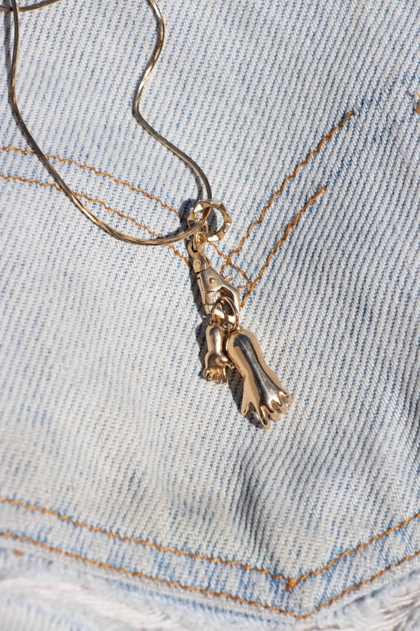 Charm - Baby Hand Charm in 14K Gold or Sterling Silver | Small & Large - 14karatdoll