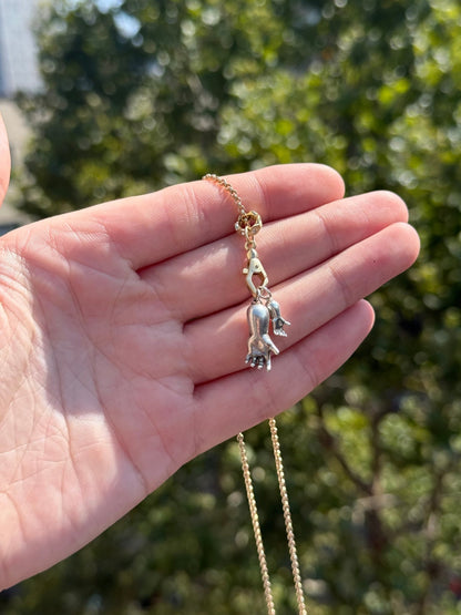 Charm - Baby Hand Charm in 14K Gold or Sterling Silver | Small & Large - 14karatdoll