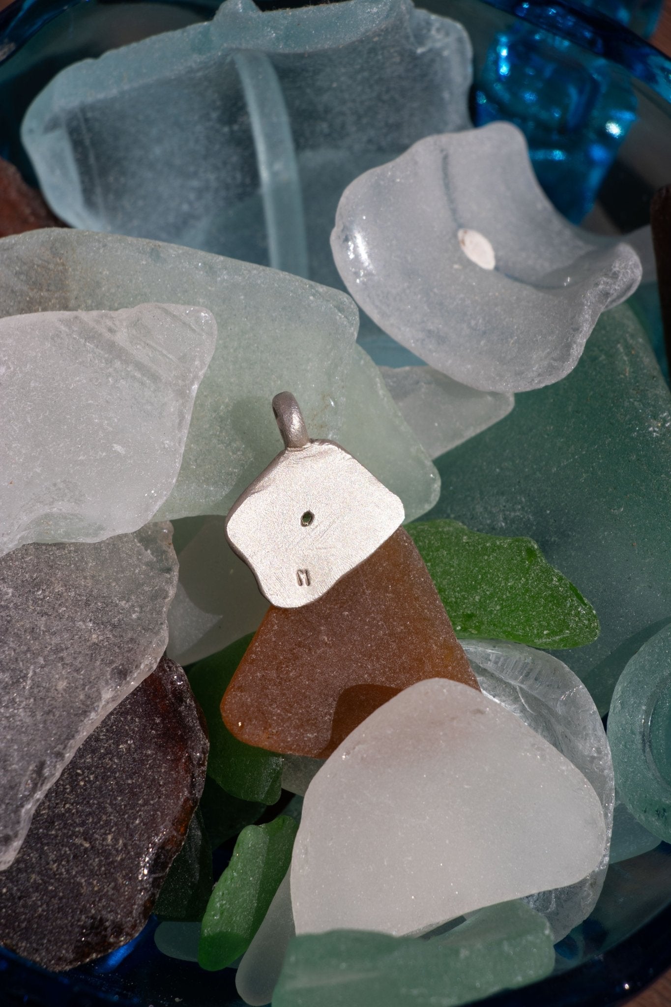 Pendant - Beach Glass Pendant | Sterling Silver & Peridot - Lettuce Goods