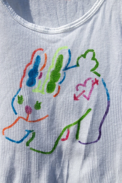 Tank Top - Lettuce Bunny Cropped Tank no. 1 - Lettuce Goods