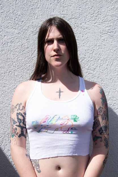 Tank Top - Lettuce Bunny Cropped Tank no. 2 - Lettuce Goods