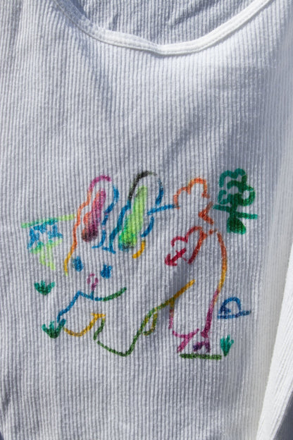 Tank Top - Lettuce Bunny Cropped Tank no. 2 - Lettuce Goods